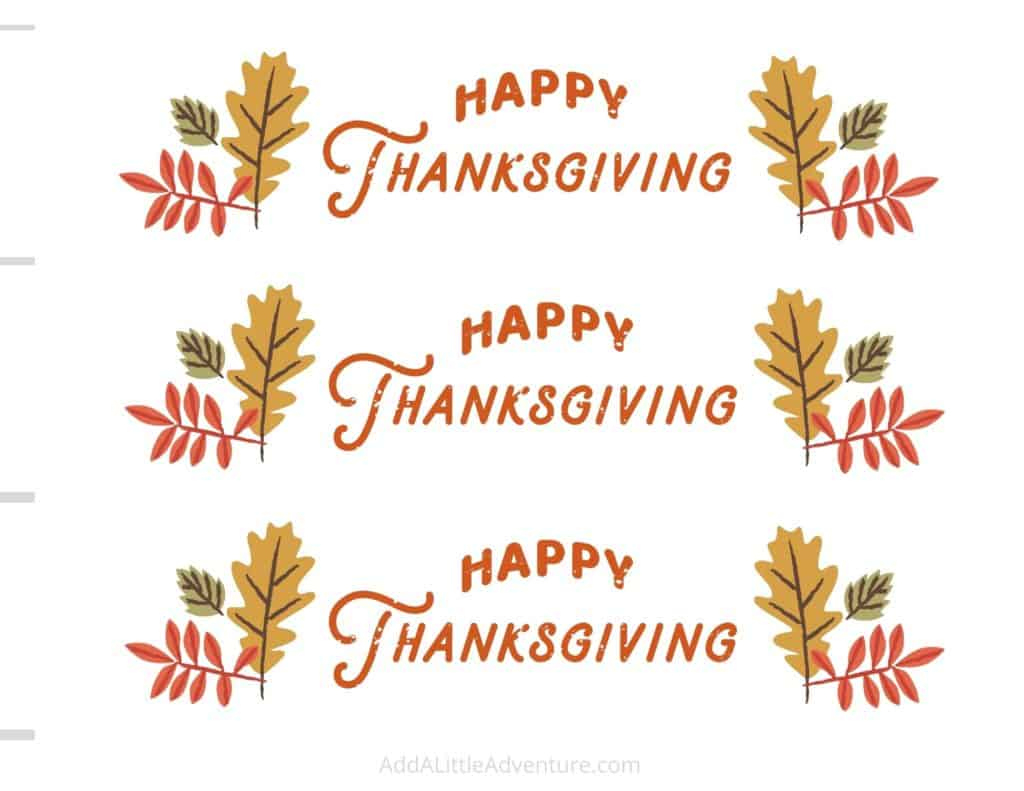 Thanksgiving Water Bottle Labels - Free Printables - Add A Little with Free Printable Thanksgiving Water Bottle Labels