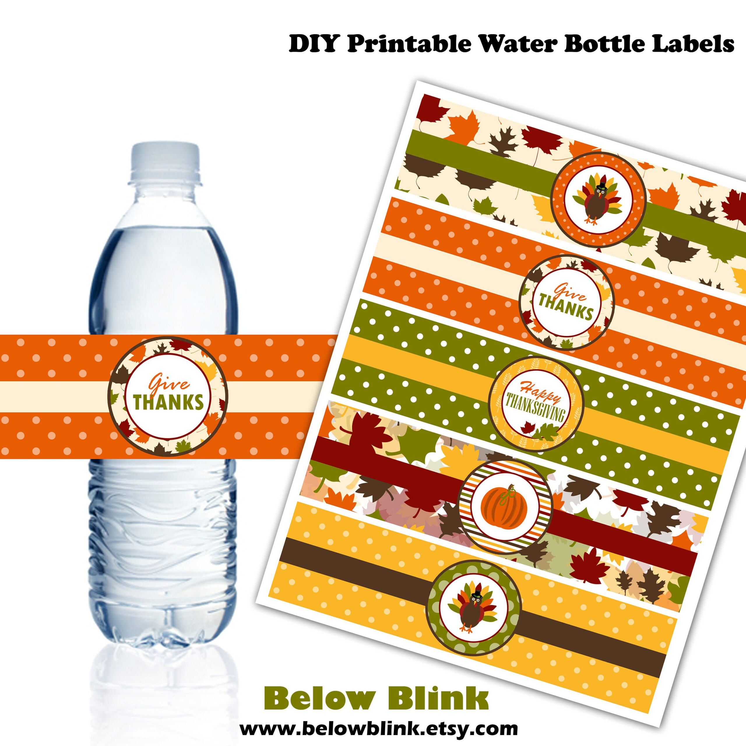 Thanksgiving Water Bottle Labels, Printable Water Bottle Labels in Free Printable Thanksgiving Water Bottle Labels