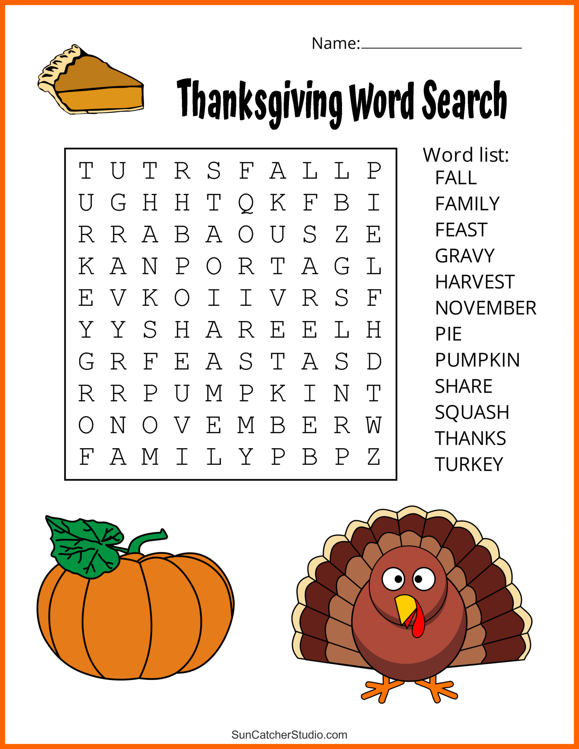 Thanksgiving Word Search (Free Printable Puzzles) – Free in Kids Thanksgiving Word Search Printable Free