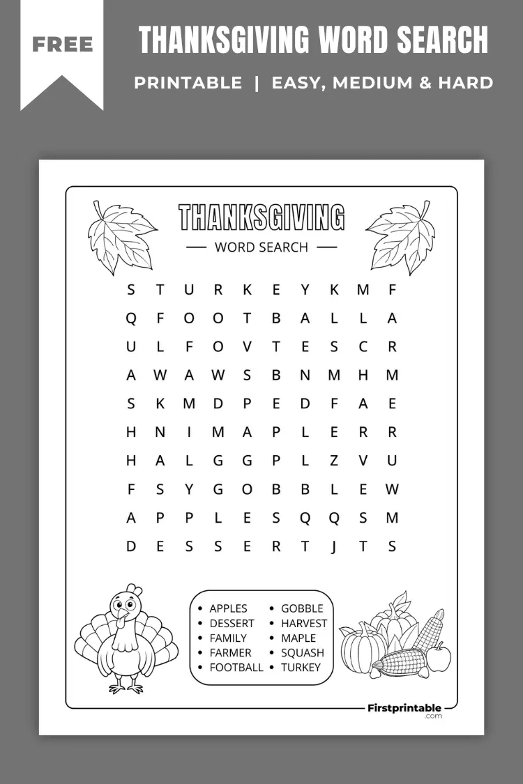 Thanksgiving Word Search Puzzles | Free Printable throughout Thanksgiving 2025 Word Search Printable