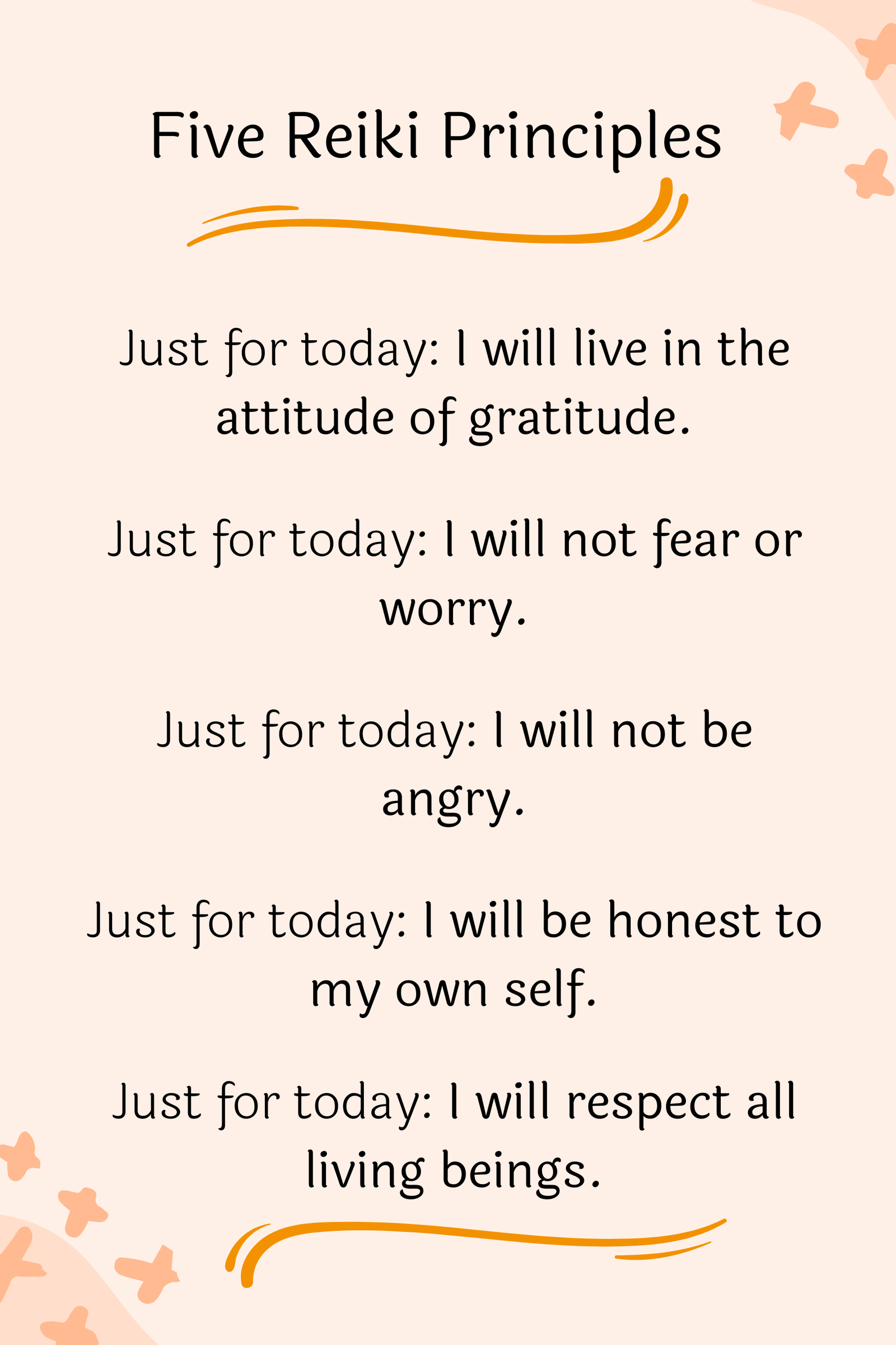 The 5 Principles Of Reiki For A Better Daily Life with regard to Reiki Principles Printable Free