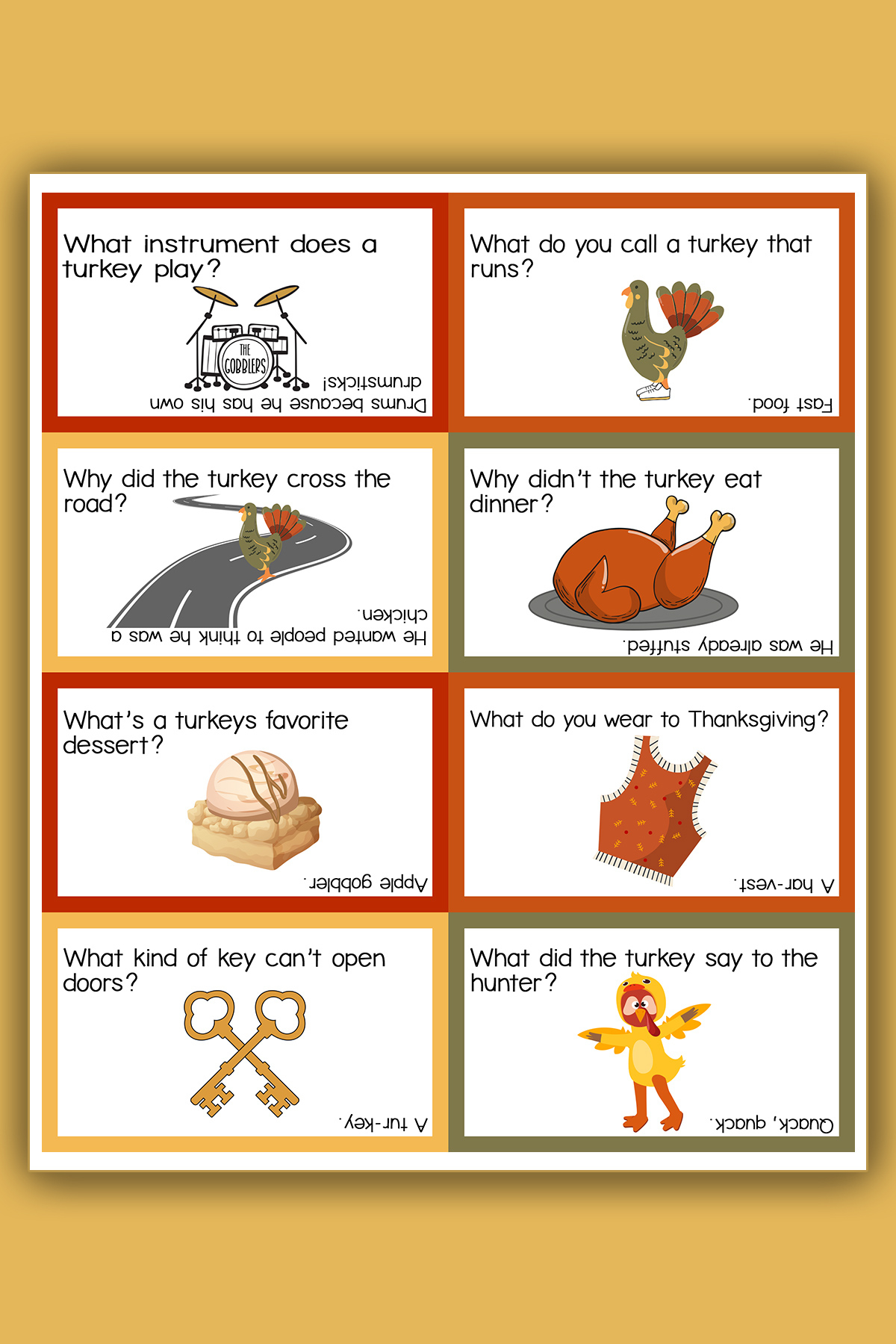 The Best Thanksgiving Jokes For Kids - Including Free Thanksgiving intended for Free Printable Thanksgiving Jokes