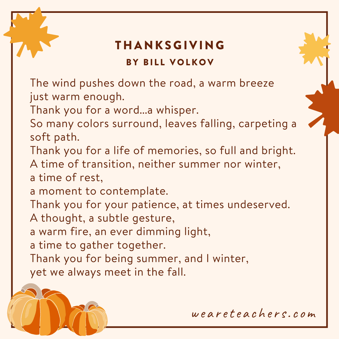 The Best Thanksgiving Poems For Kids Of All Ages And Reading Levels within Rhyming Poems About Thanksgiving