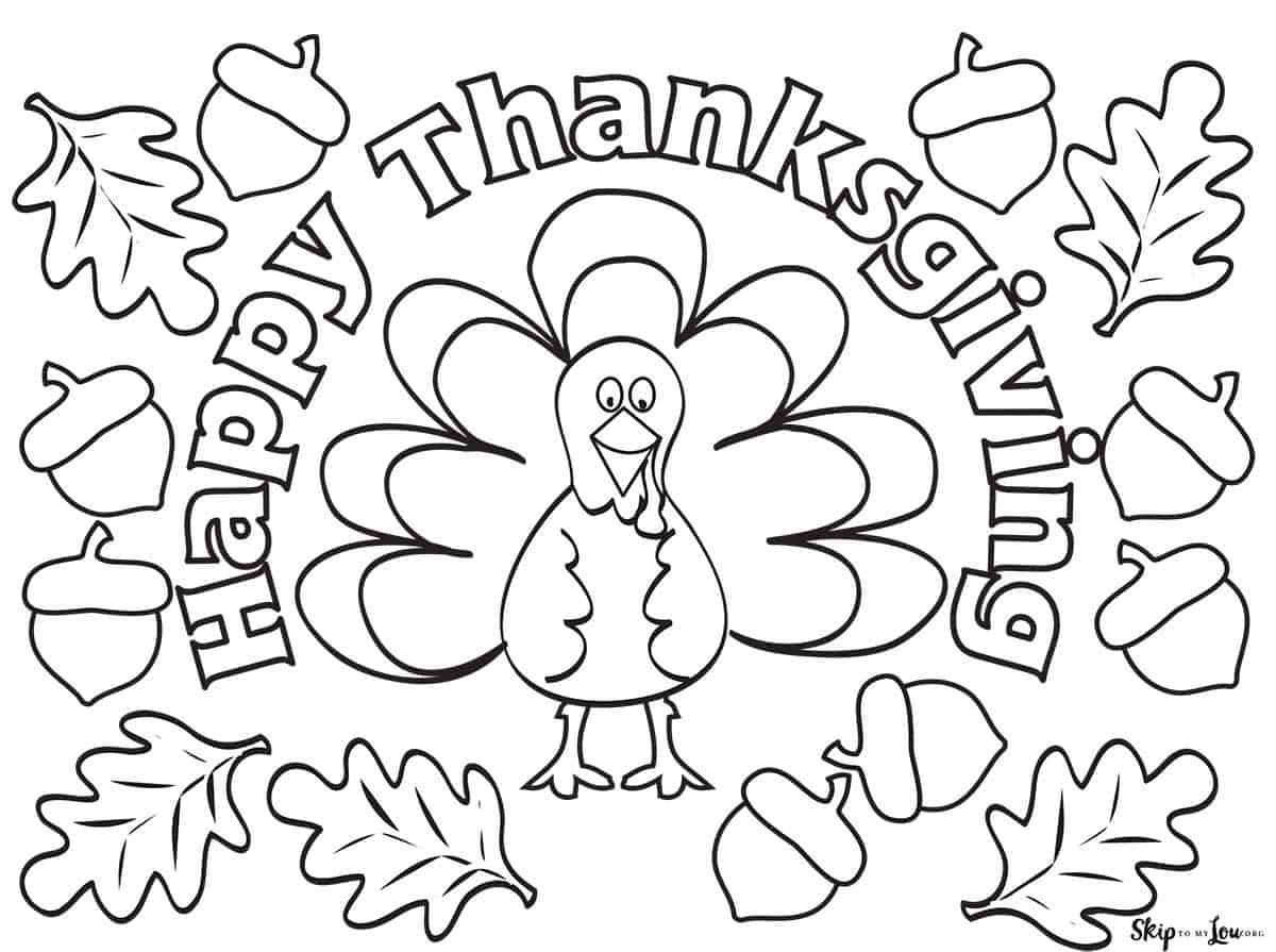 The Cutest Free Turkey Coloring Pages | Skip To My Lou for Free Printable Thanksgiving Day Coloring Pages