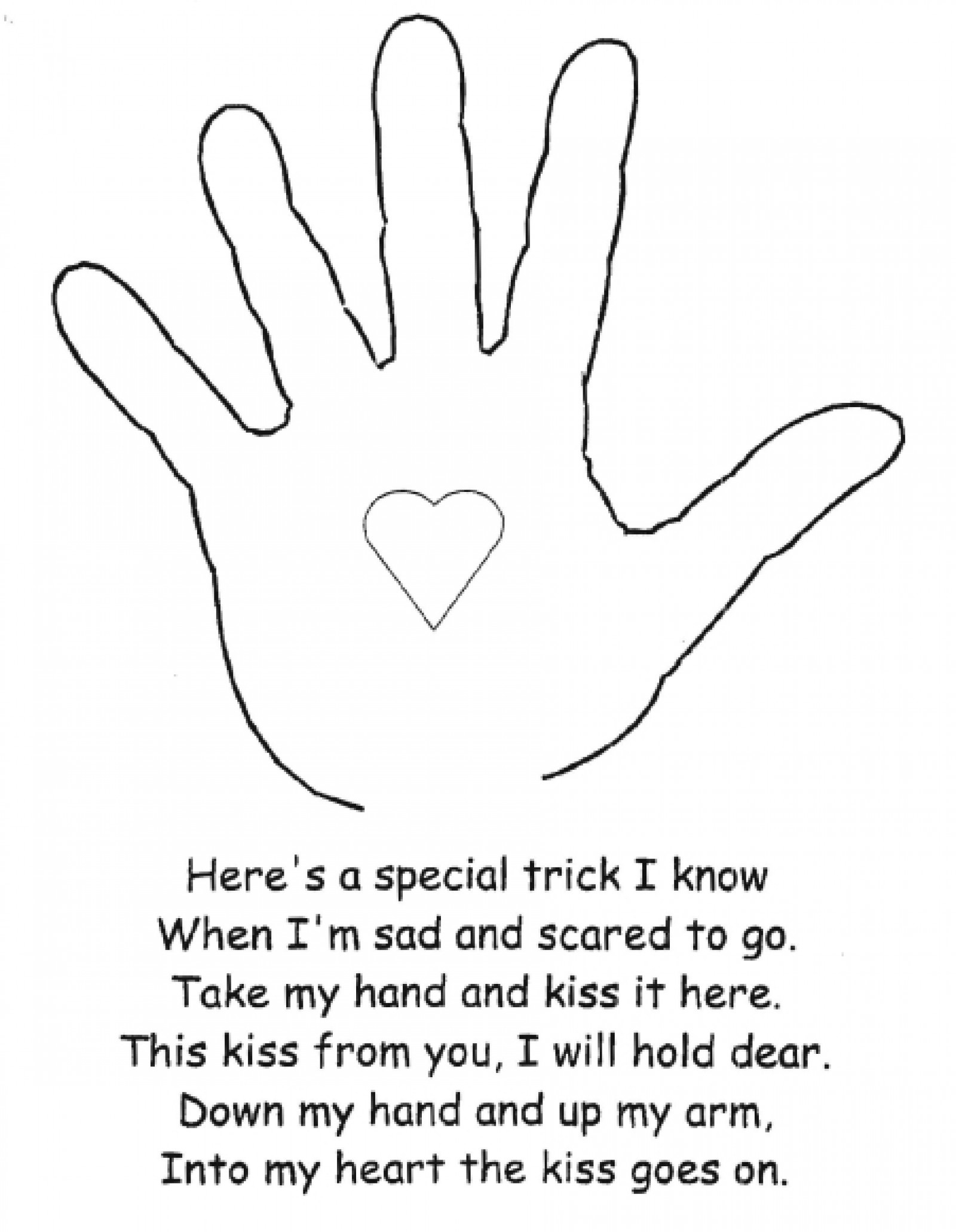 The Kissing Hand Activity | Lovetoteach with Printable Kissing Hand Poem