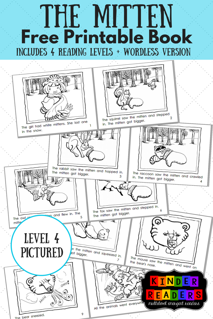 The Mitten Multilevel Kinderreaders Printable Book | A To Z throughout Free the Mitten Printables