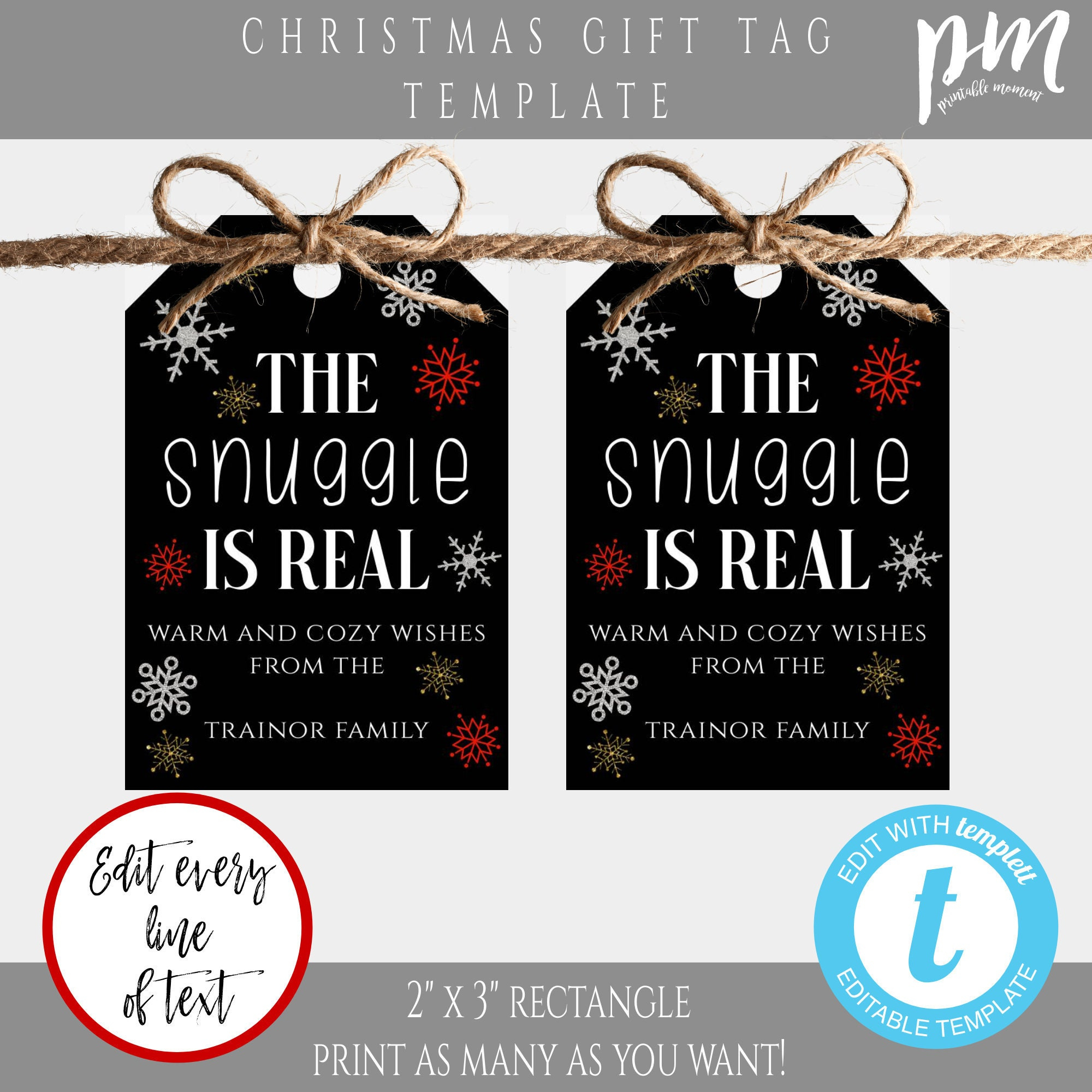The Snuggle Is Real Gift Tag Template, Warm And Cozy Holiday Gift with regard to The Snuggle Is Real Gift Tag Free Printable