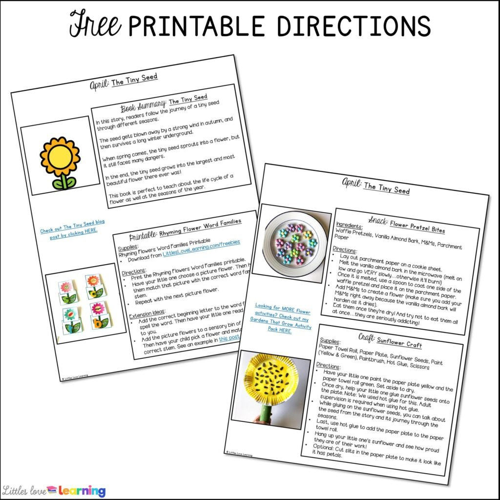 The Tiny Seed Activities For Preschool And Kinder + Freebie within Printable the Tiny Seed Activities