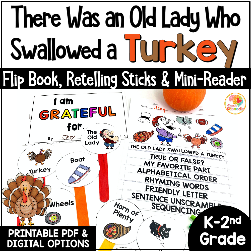 There Was An Old Lady Who Swallowed A Turkey Activities with There Was An Old Lady Who Swallowed A Turkey Printables