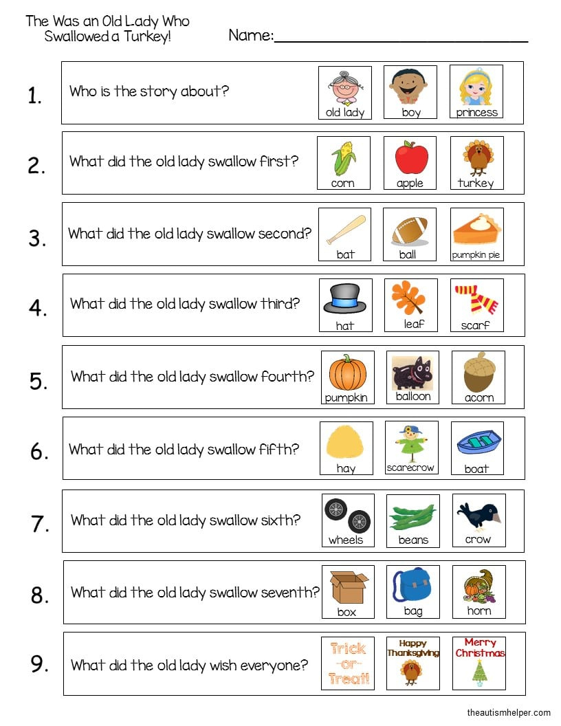 There Was An Old Lady Who Swallowed A Turkey!&amp;quot; With Freebies - The pertaining to There Was An Old Lady Who Swallowed a Turkey Printables