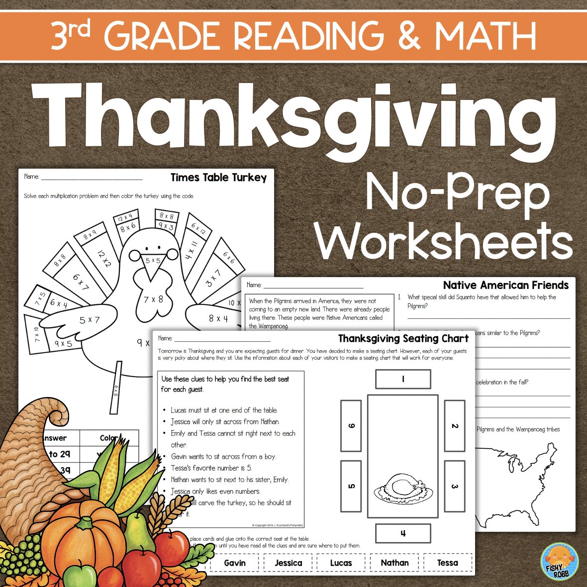 Third Grade Thanksgiving Math &amp;amp; Reading Activities | Madeteachers inside 3Rd Grade Thanksgiving Math Worksheets