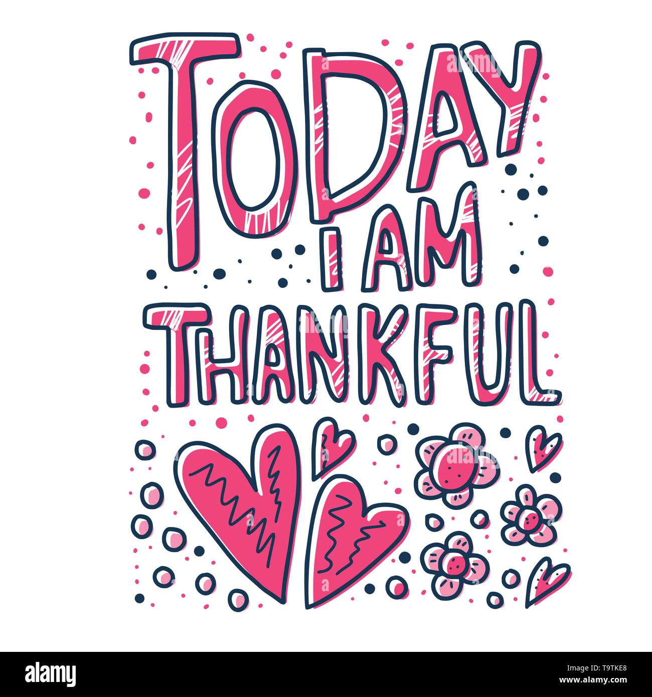 Today I Am Thankful Quote With Decoration Isolated On White inside I Am Thankful For Printable Quote