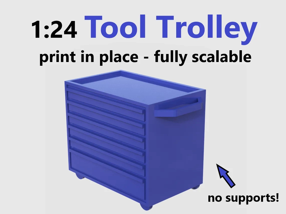 Tool Trolley - 1:24 Scale Garage Diorama Accessoriesthe Kit throughout Free 1 24 Scale Printables