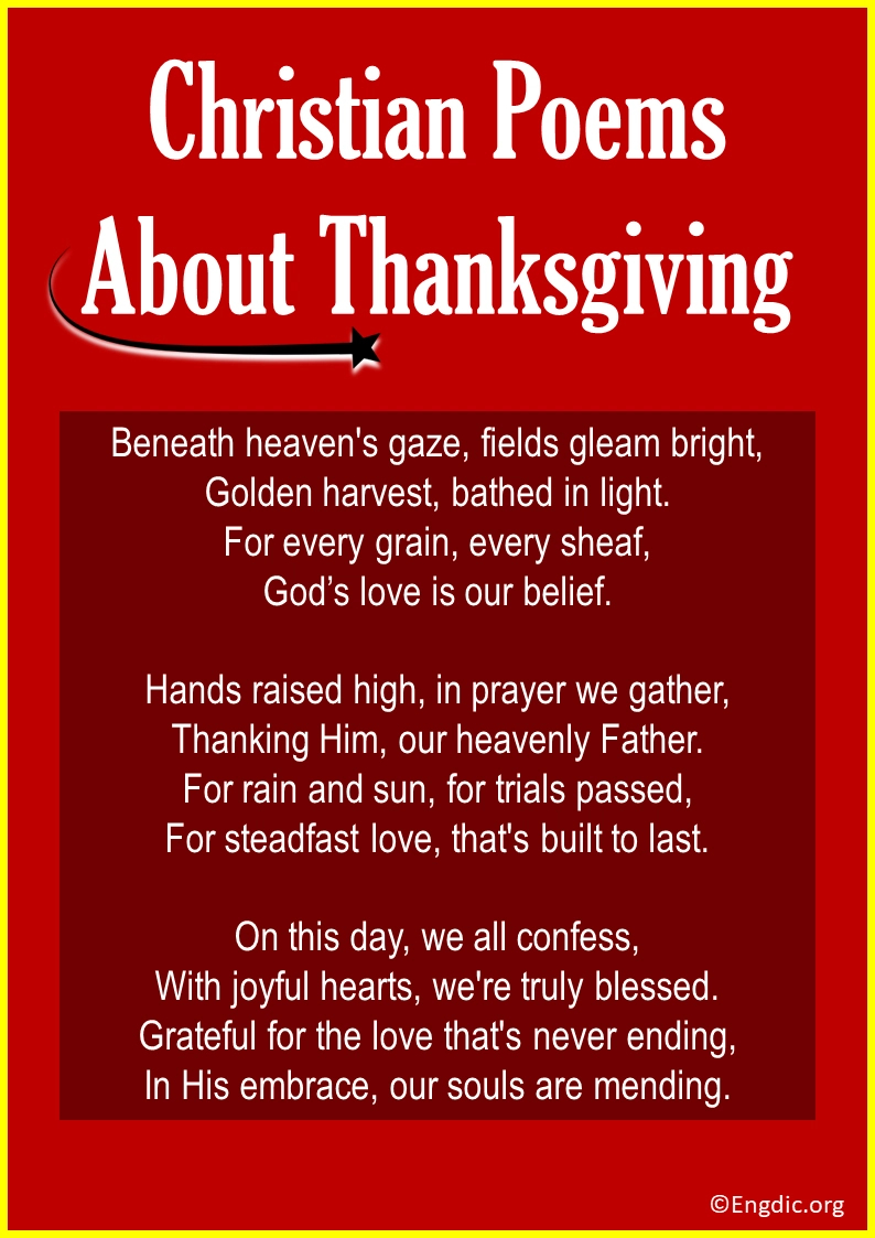 Top 10 Thanksgiving Poems For Church & Christians - Engdic regarding Thanksgiving Poems For Church