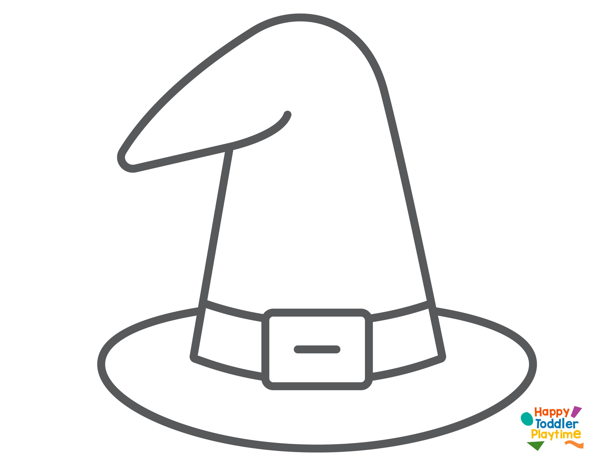 Torn Paper Witch Hat Craft With Free Printable - Happy Toddler with Free Printable Witch Hat Template