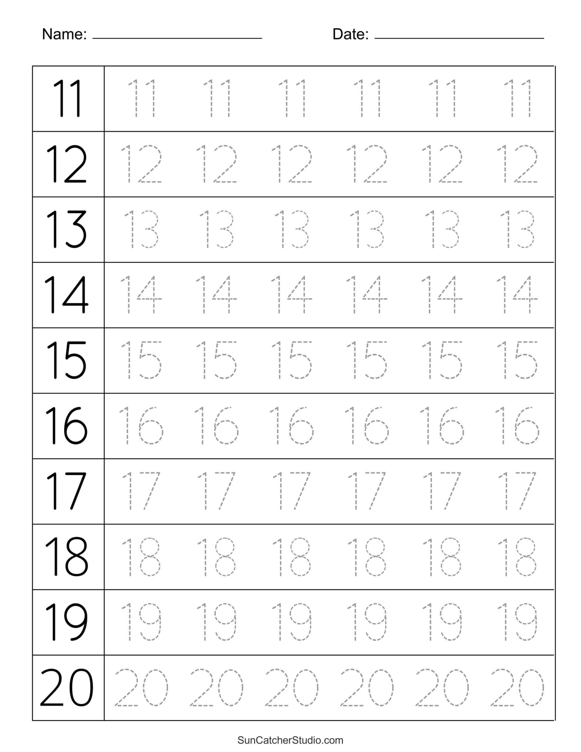 Tracing Numbers (Free Printable Practice Pdf Worksheets) – Free in Practice Writing Numbers Worksheet Printable