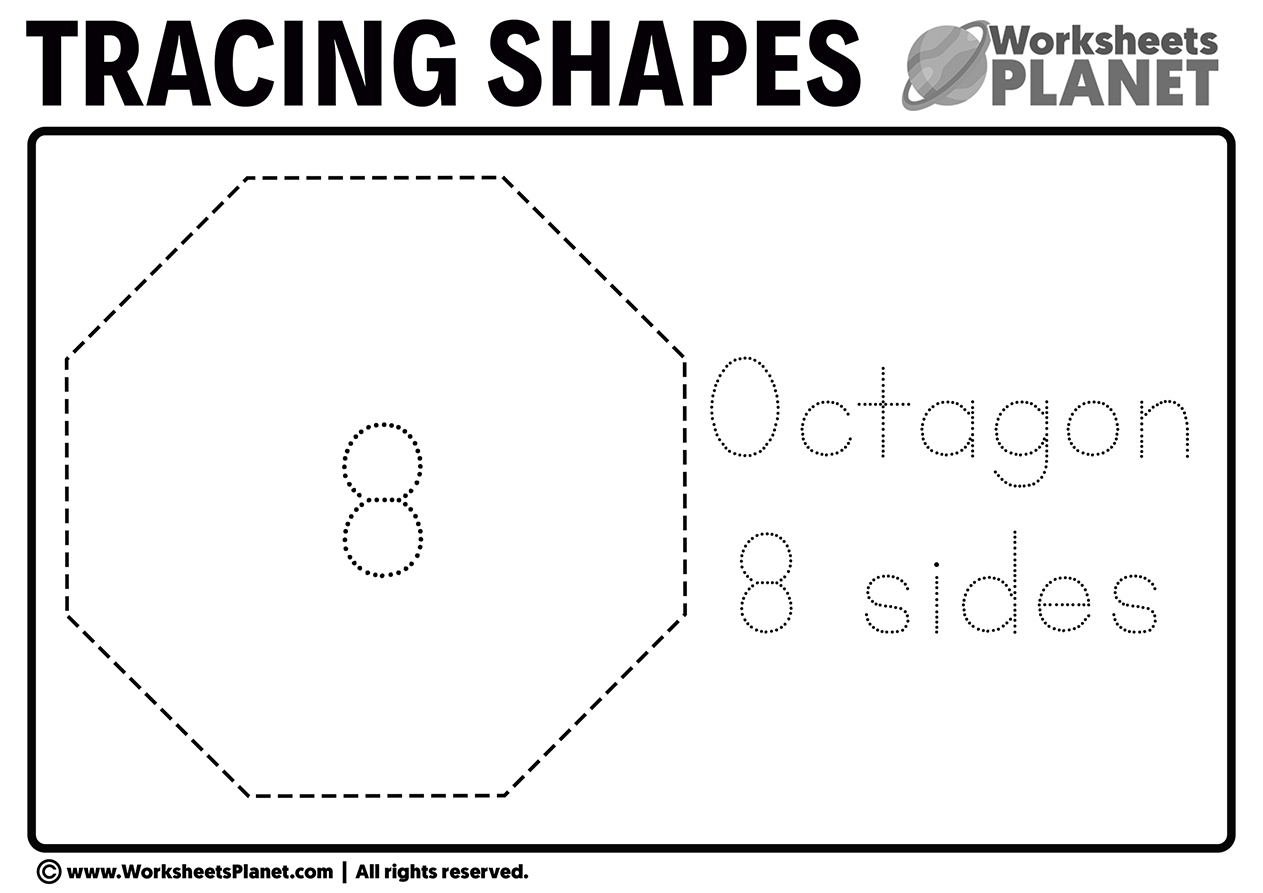 Tracing Octagon Worksheet - Worksheets Library in Free Printable Octagon Worksheets For Preschoolers