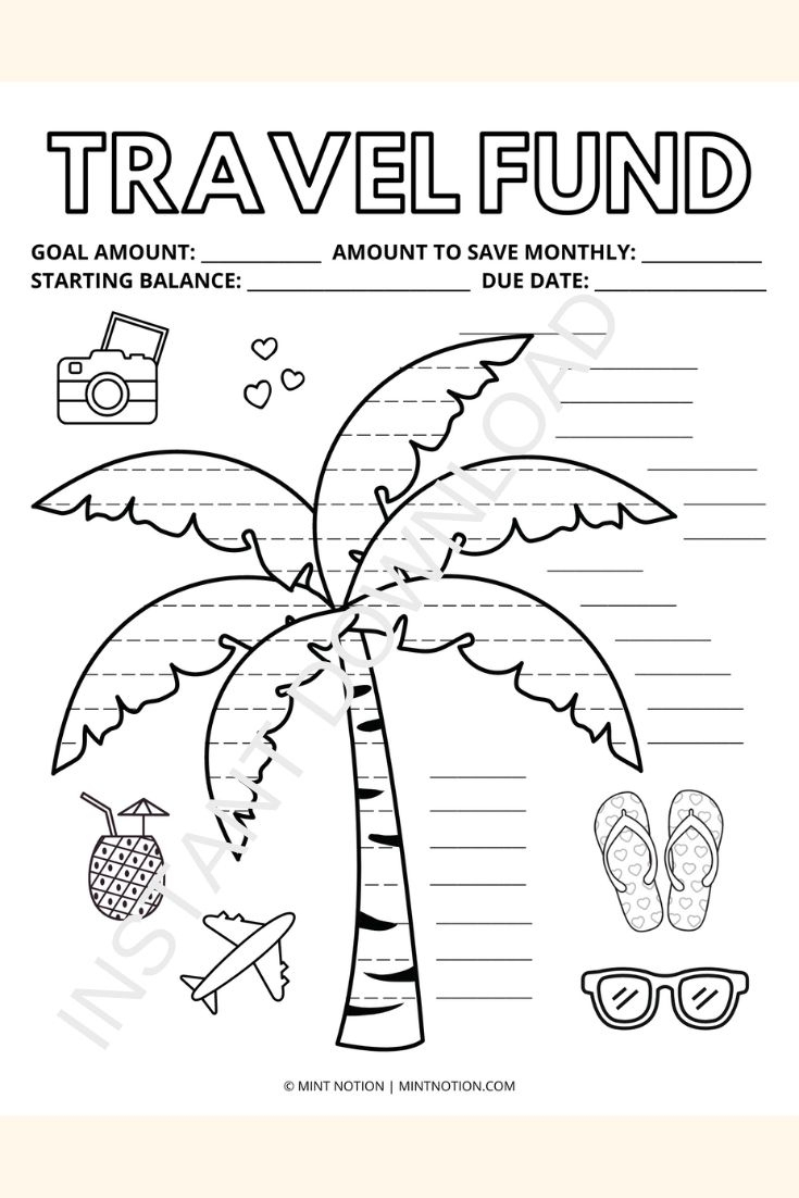 Travel Savings Tracker Printable regarding Free Printable Vacation Savings Tracker