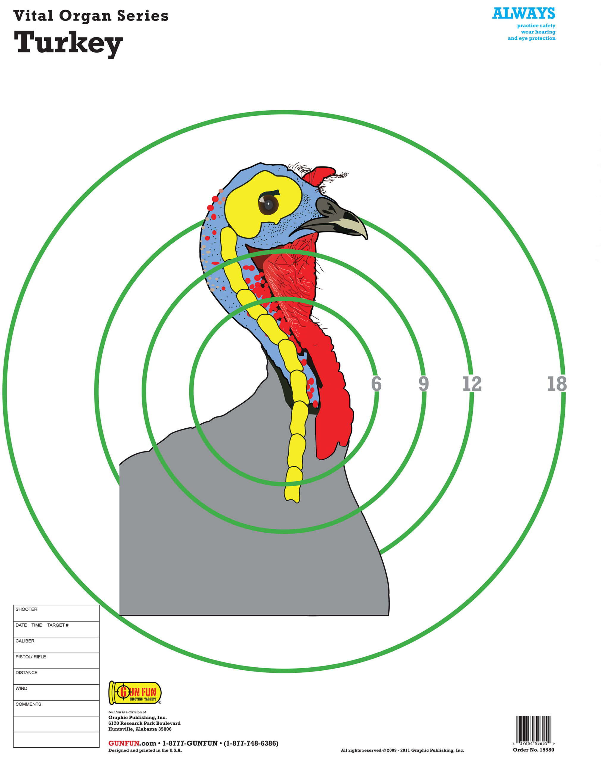 Turkey (15580) | Gunfun Shooting Targets, Inc. inside Printable Turkey Head Target