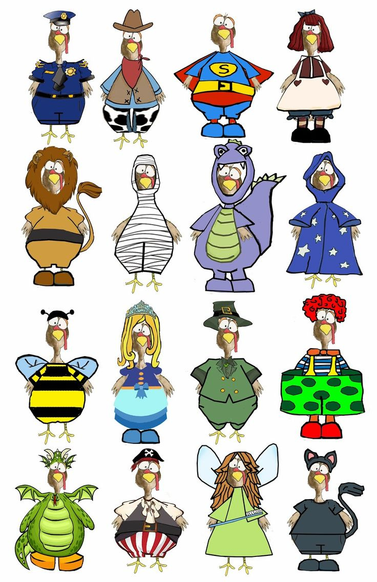 Turkey Costumes For Story Writing in Disguise A Turkey Printable Outfits