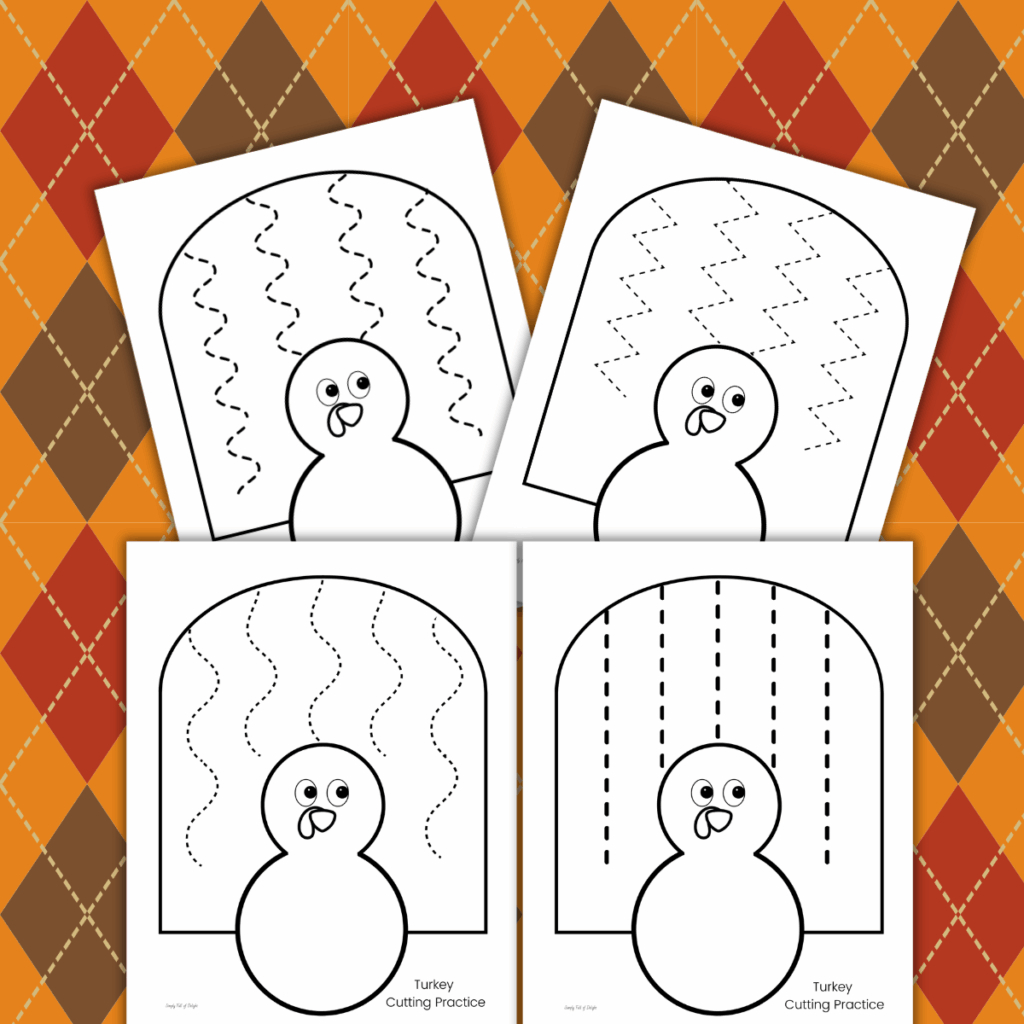 Turkey Cutting Skills Worksheets For Thanksgiving - Simply Full Of for Thanksgiving Cutting Practice Preschool Free Printable
