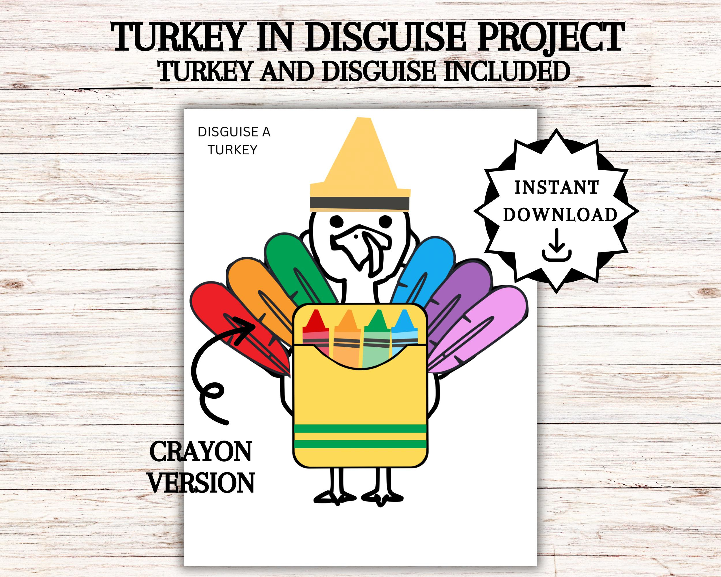 Turkey Disguise Crayon - Etsy for Turkey in Disguise Crayon Box