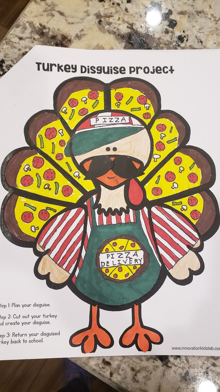 Turkey Disguise Idea regarding Turkey In Disguise Pizza Man