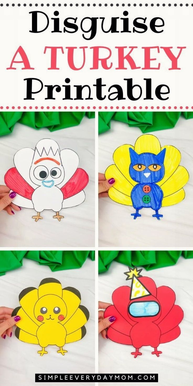 Turkey Disguise Project Printables regarding Turkey In Disguise Forky