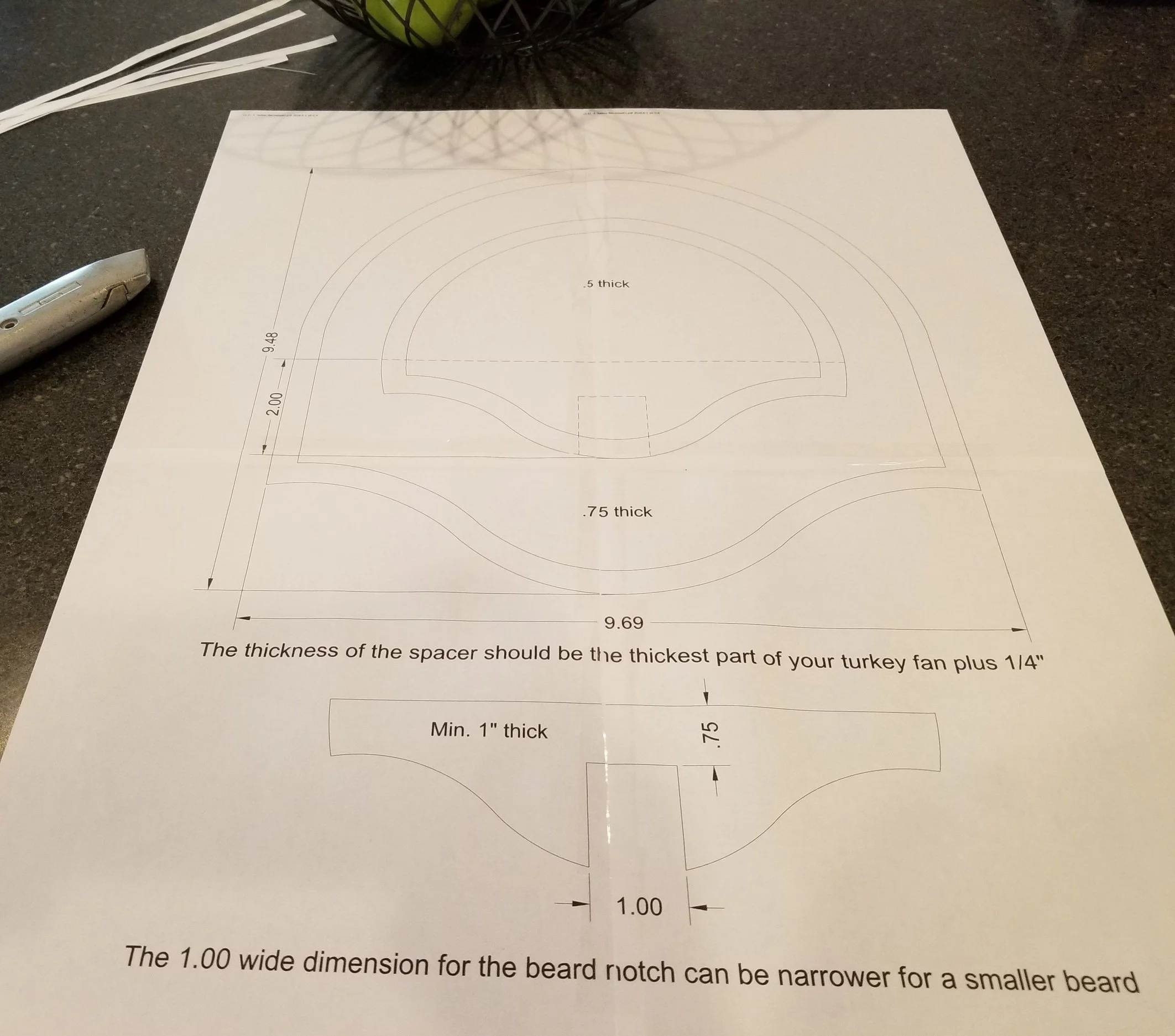 Turkey Fan Mount — Third Stall Woodworking intended for Printable Turkey Plaque Template