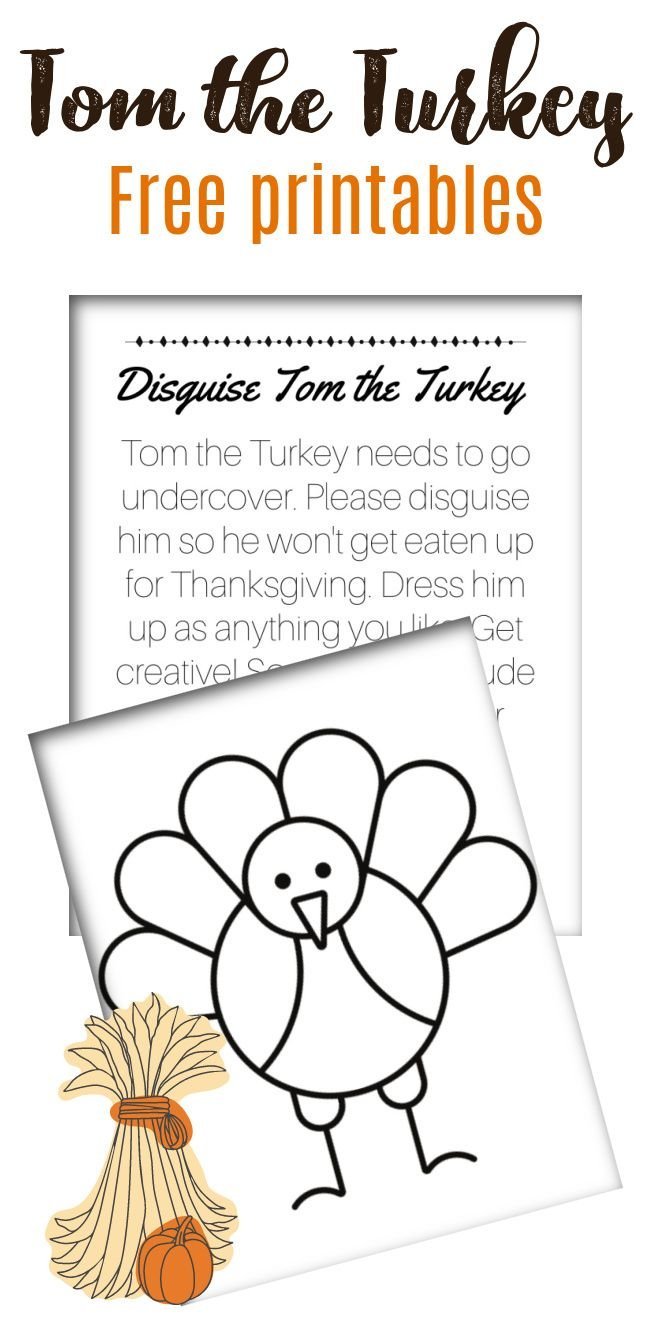 Turkey In Disguise Free Printables for Tom the Turkey Disguise Printable