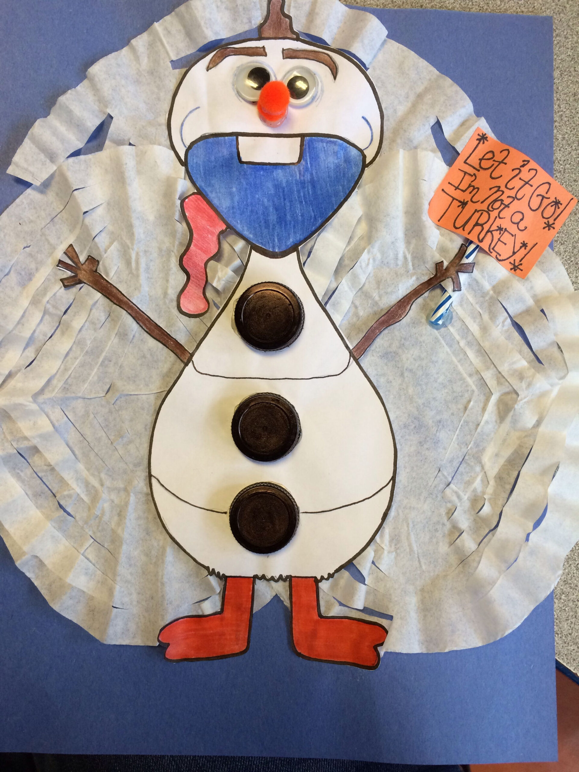 Turkey In Disguise ! I Made Olaf. He Is Popular And Recognizable inside Olaf Turkey in Disguise