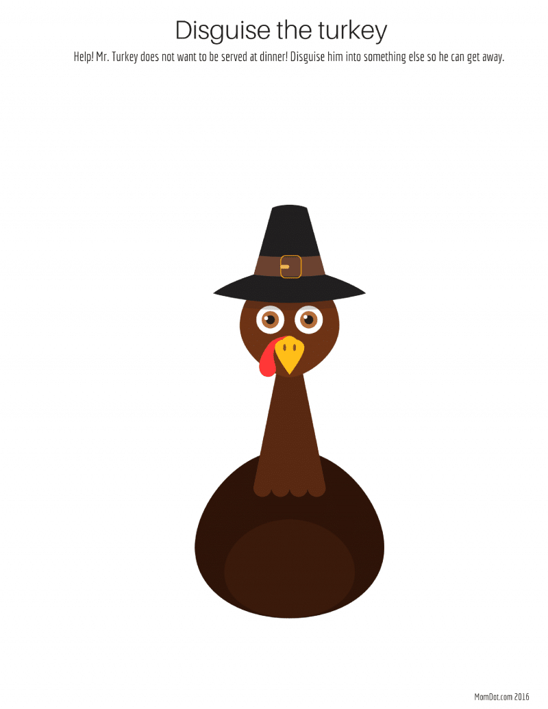 Turkey In Disguise Project Printable - Fun, Imaginative Play - Momdot regarding Turkey In Disguise Pilgrim