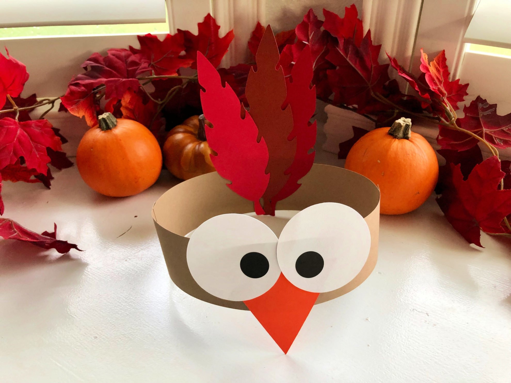 Turkey Paper Headbands - Sew Woodsy for Thanksgiving Turkey Headband Printable