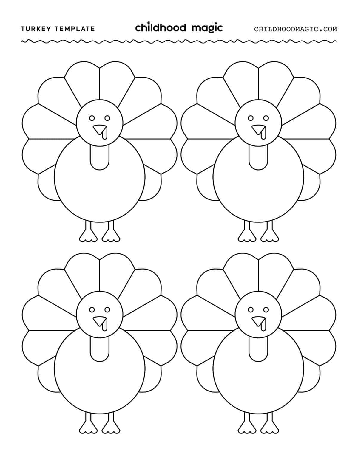 Turkey Template - Childhood Magic inside Free Printable Images Of Turkeys