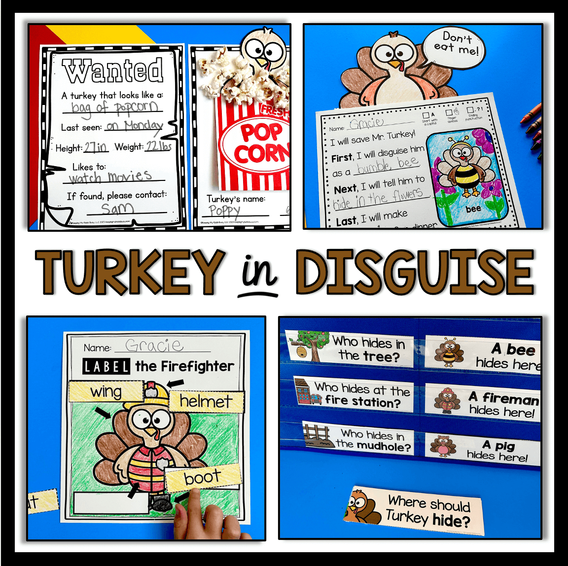 Turkey Trouble Activities And Crafts - Free Worksheets For inside Turkey in Disguise Story Ideas