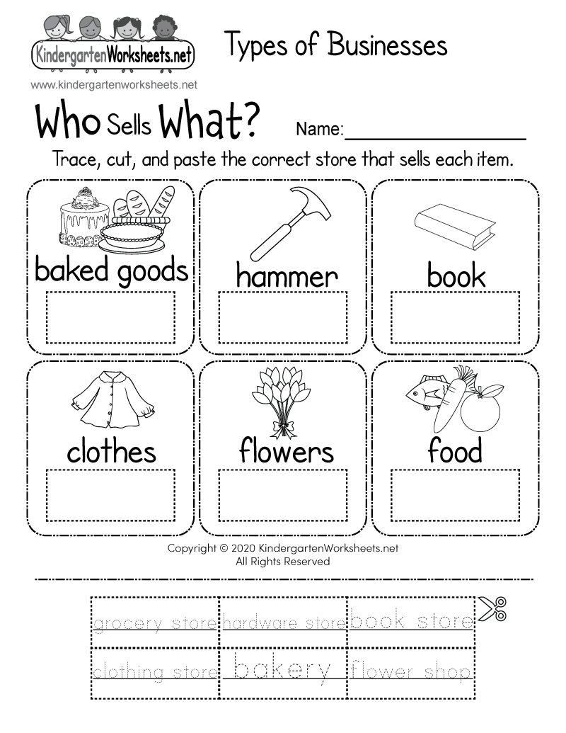 Types Of Businesses Worksheet - Free Printable, Digital, & Pdf with regard to Printable Main Categories of Kindergarten Worksheets