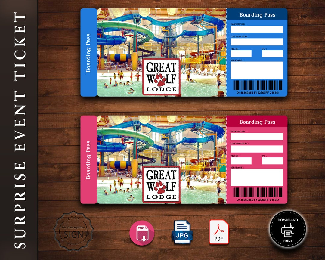 Überraschungsreise Enthüllen Tickets, Druckbare Überraschungs intended for Great Wolf Lodge Surprise Printable Free
