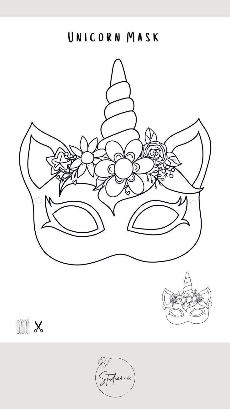 Unicorn Mask Printable within Free Printable Printable Unicorn Mask Template