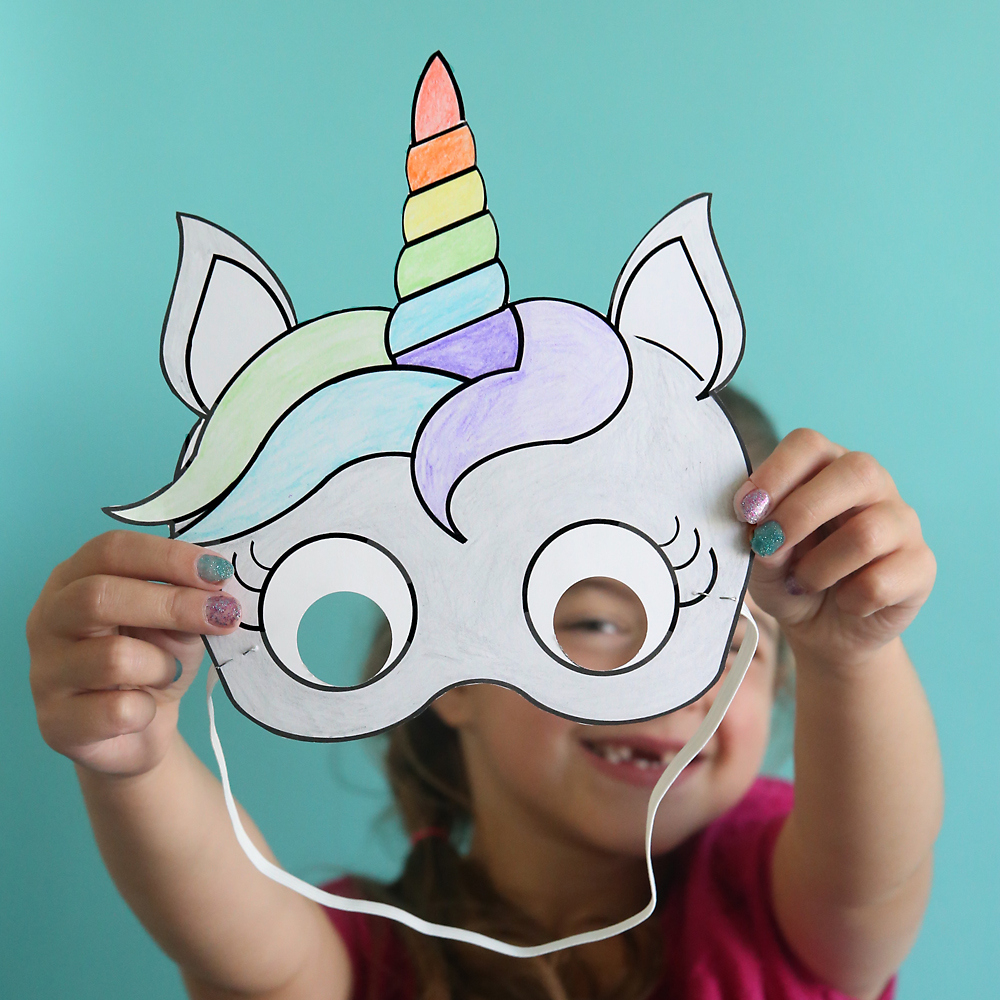 Unicorn Masks To Print And Color {Free Printable} - It&amp;#039;S Always Autumn for Free Printable Printable Unicorn Mask Template