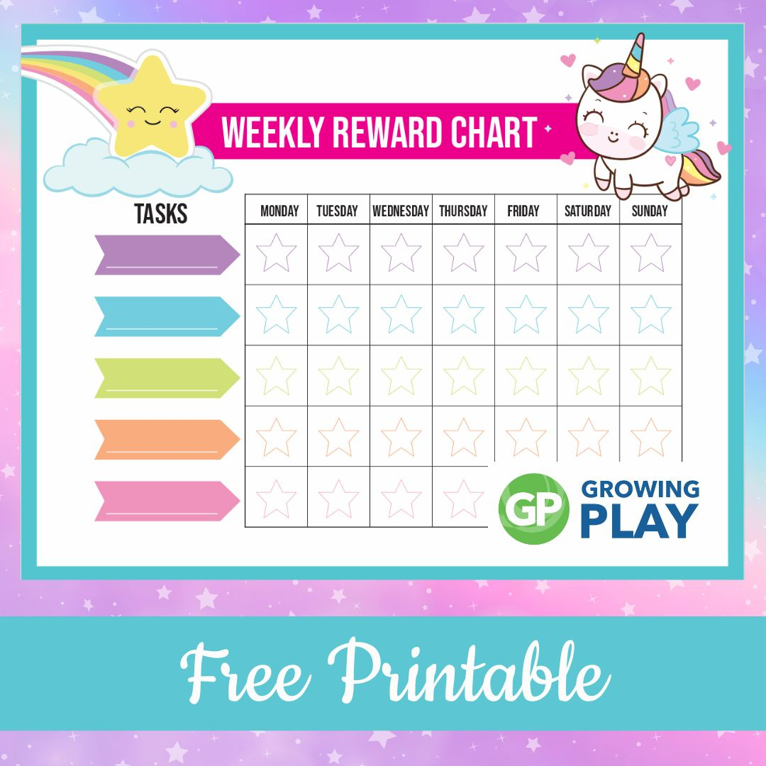 Unicorn Reward Chart - Free Printable - Growing Play intended for Free Printable Unicorn Potty Chart