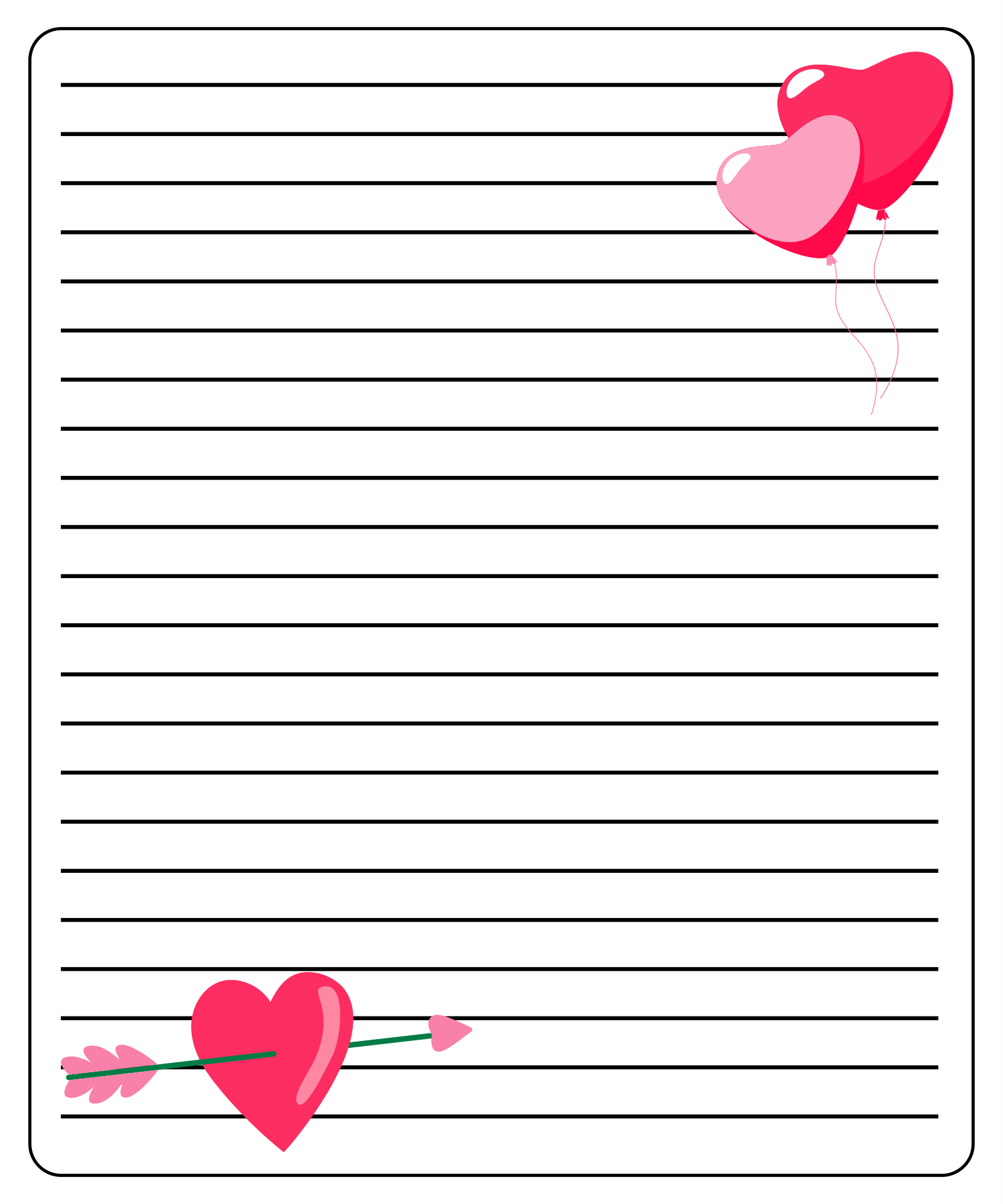 Valentine Letter Templates - 10 Free Pdf Printables | Printablee inside Free Printable Valentine Stationery Borders