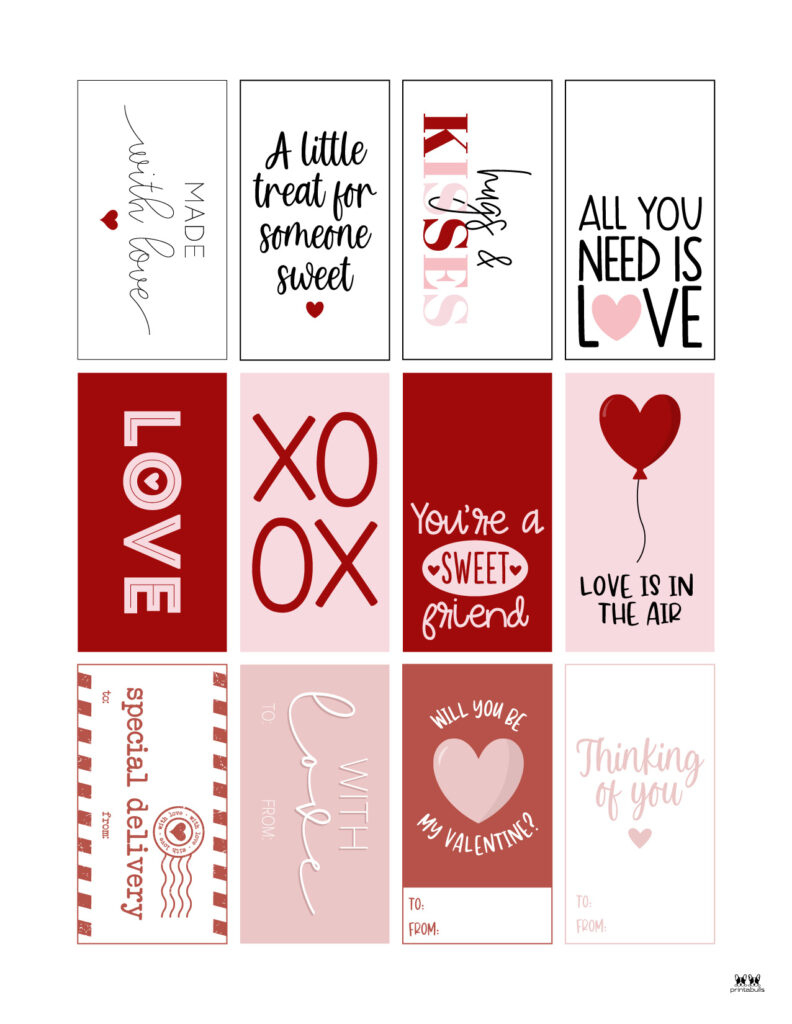 Valentine Tags - 300 Free Printable Tags | Printabulls with Free Printable Valentine&amp;#039;S Tags