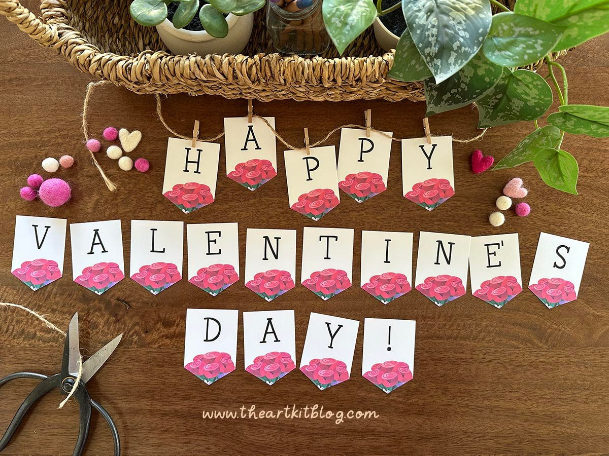 Valentine&amp;#039;S Day Archives - The Art Kit within Free Printable Happy Valentine&amp;#039;S Day Banner Printable