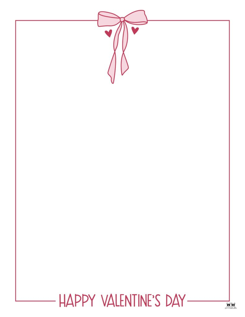 Valentine'S Day Borders & Frames - 30 Pages | Printabulls regarding Free Printable Valentine Stationery Borders