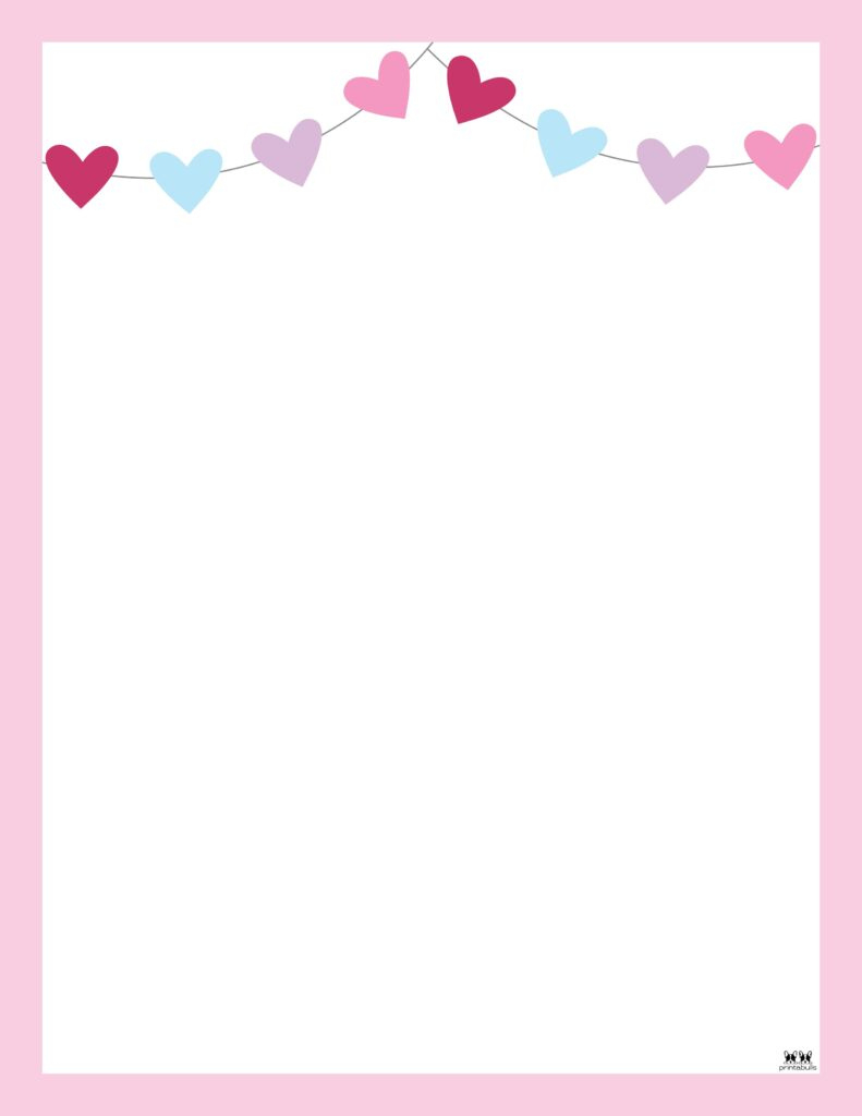 Valentine'S Day Borders & Frames - 30 Pages | Printabulls with Free Printable Valentine Stationery Borders