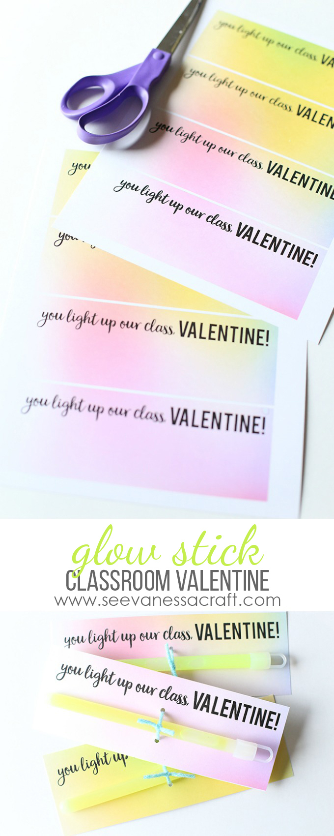 Valentine'S Day: Glow Stick Valentine Printable - See Vanessa Craft intended for Glow Stick Valentines Free Printables