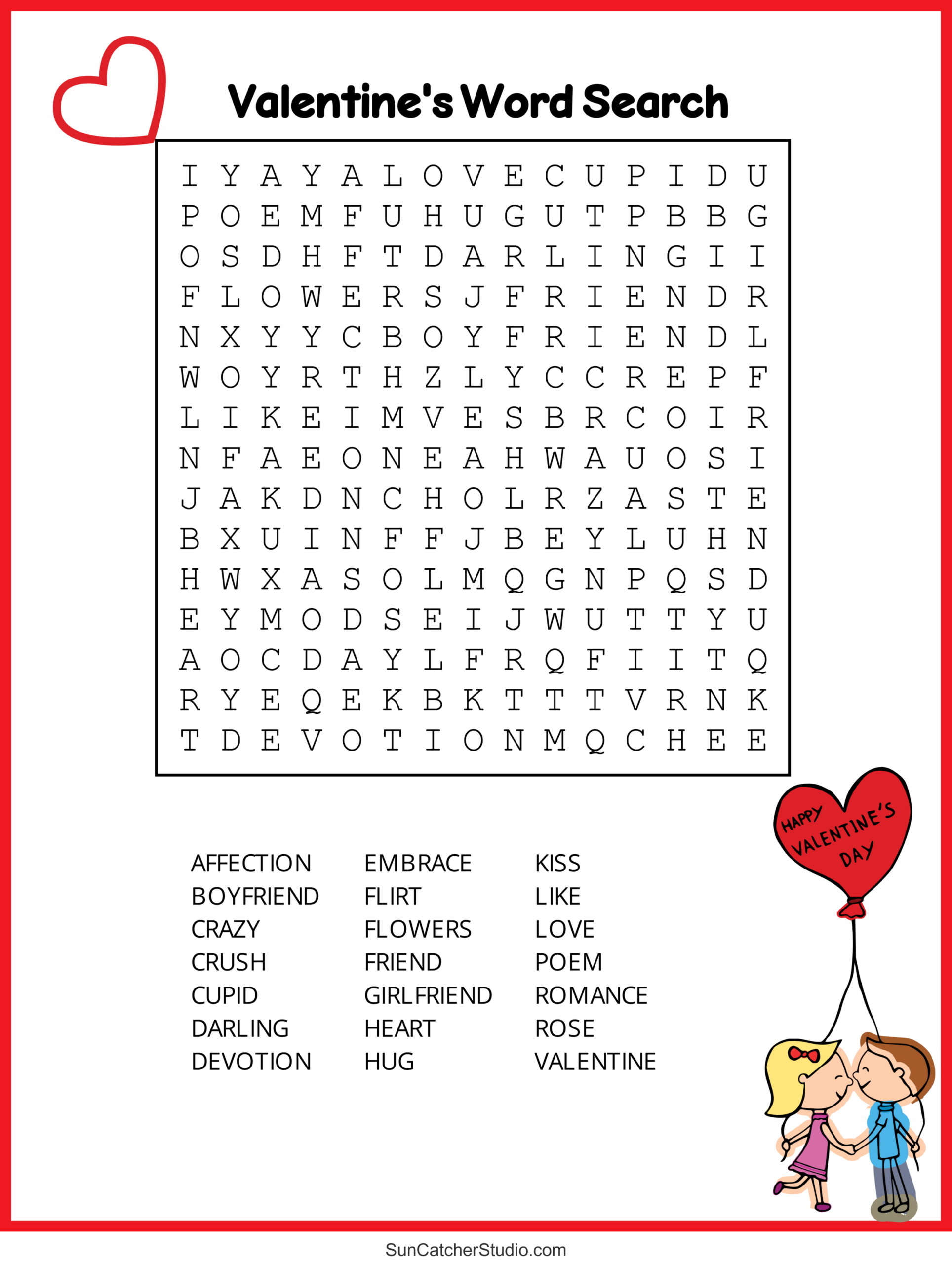 Valentine&amp;#039;S Day Word Search (Free Printable Pdf Puzzles) – Free regarding Valentine Word Search Free Printable