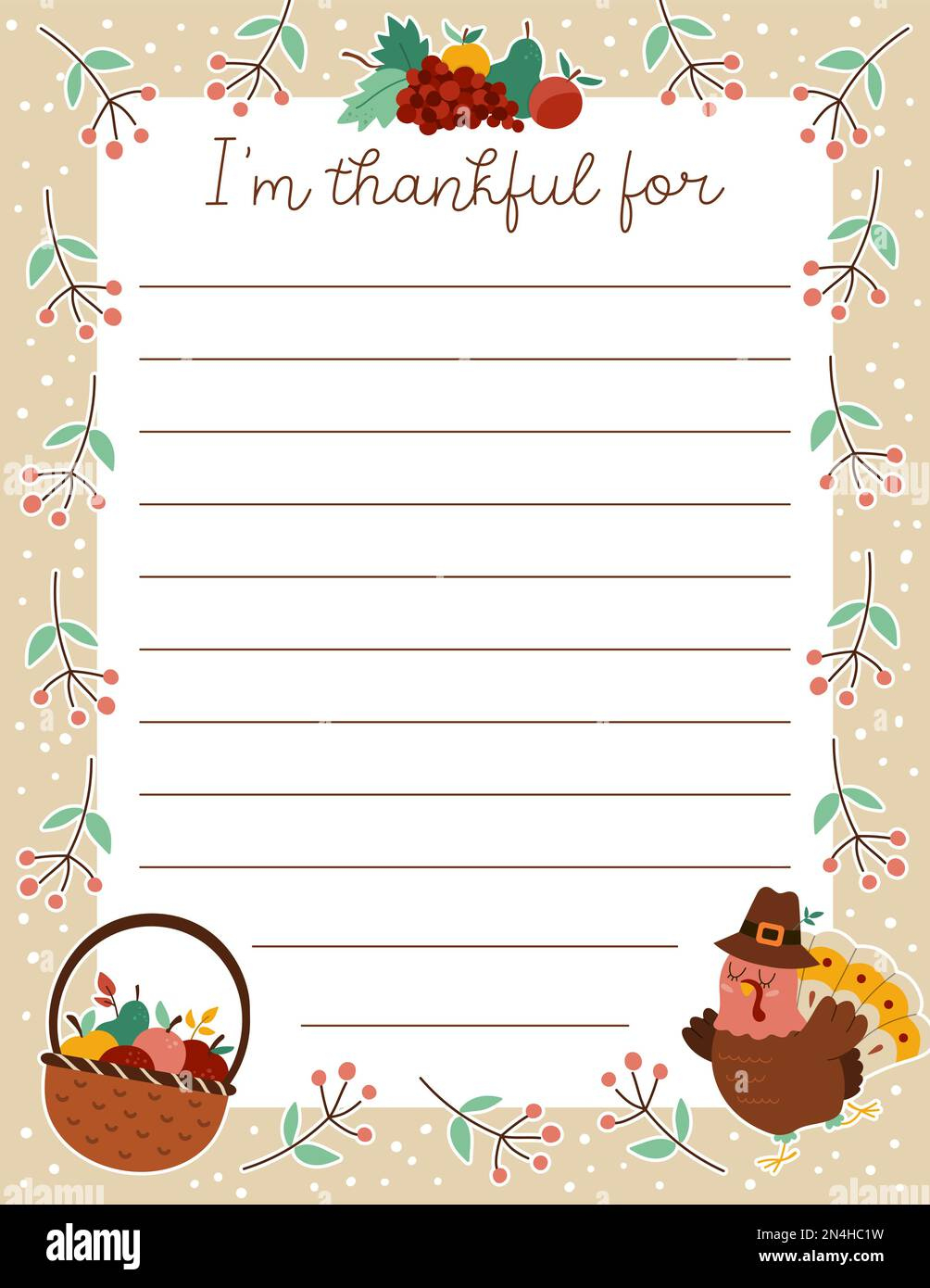 Vector Thanksgiving Card. Im Thankful For Vertical Letter Template throughout I am Thankful For Picture Frame Printable