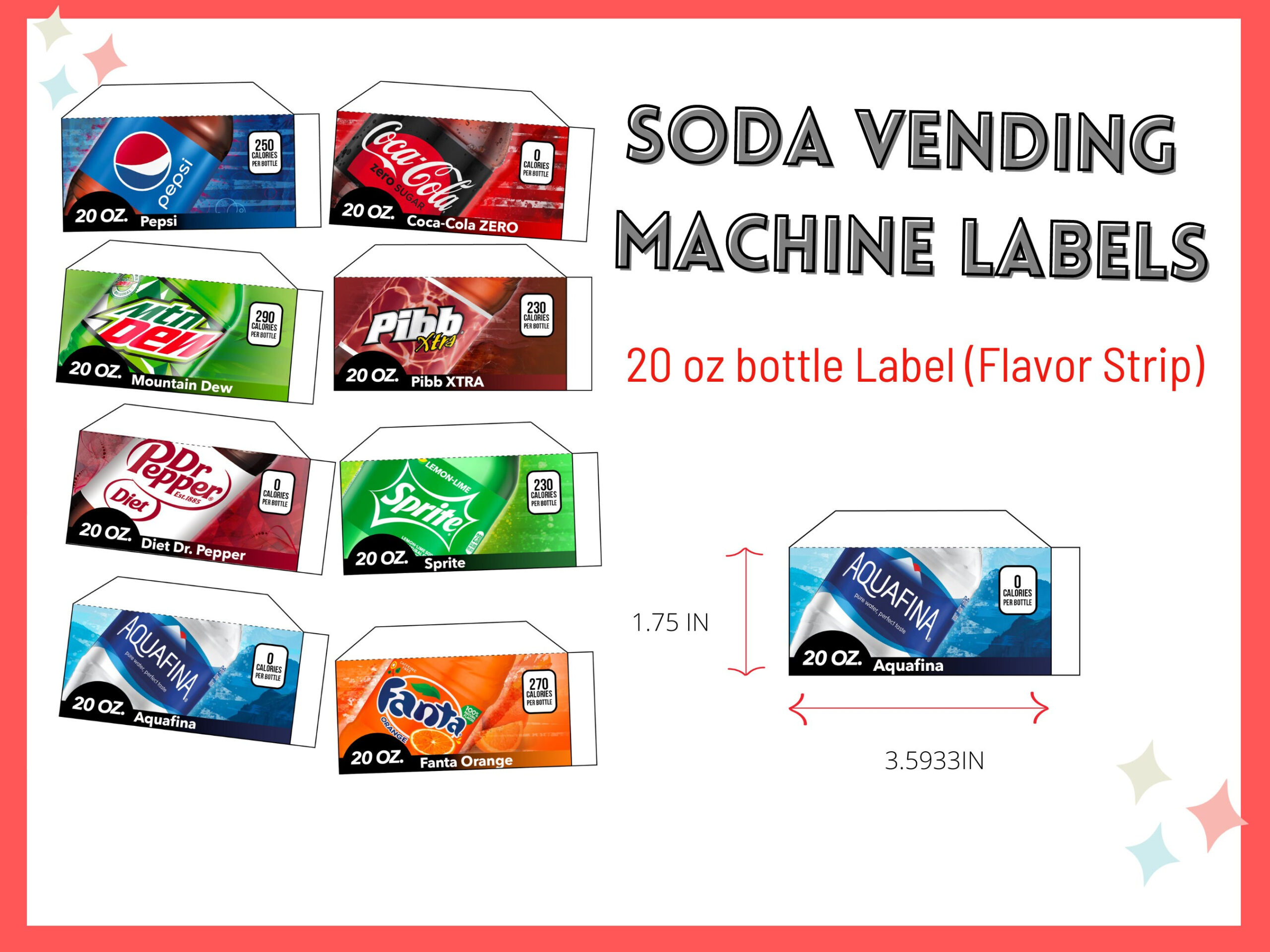 Vending Machine Soda Labels Printable - Etsy regarding Free Printable Printable Vending Machine Labels