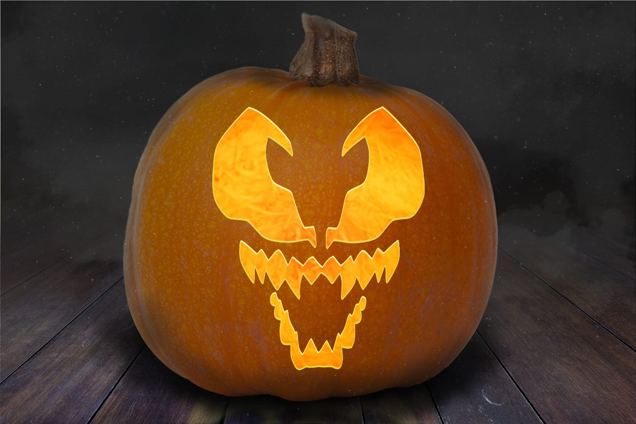 Venom Pumpkin Carving Stencils: 10 Printable Templates within Free Printable Venom Pumpkin Carving Stencils